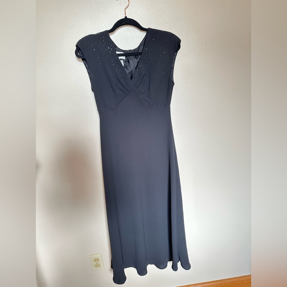 Beaded Detail Jones New York long black dress